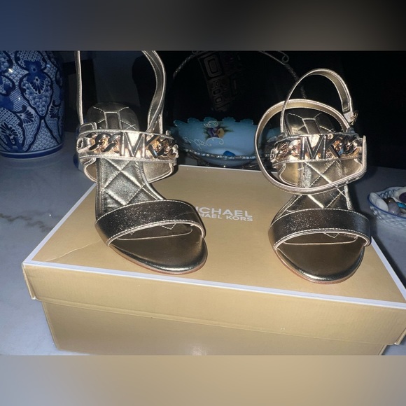 Michael kors gold strap heels- new in box - Picture 1 of 5